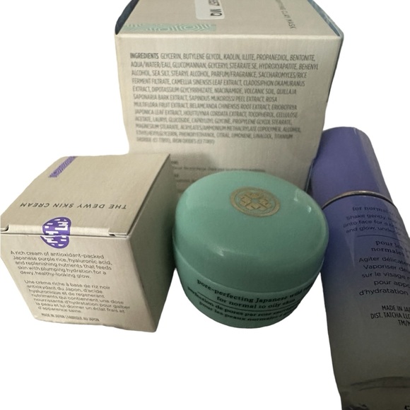Tatcha Skin Care Bundle- 4 pieces Clay Mask, Dewy Mist & Cream & water cream new - Picture 7 of 7